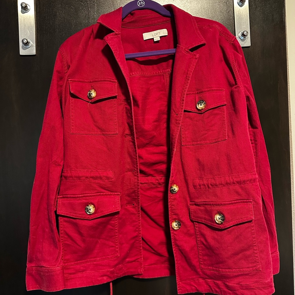 LOFT Women's Bold Red Canvas Jacket